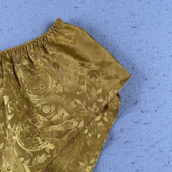 Vintage Victoria’s Secret Gold Jacquard Flutter Floral Satin Panties Shorts M‎ - Picture 5 of 16
